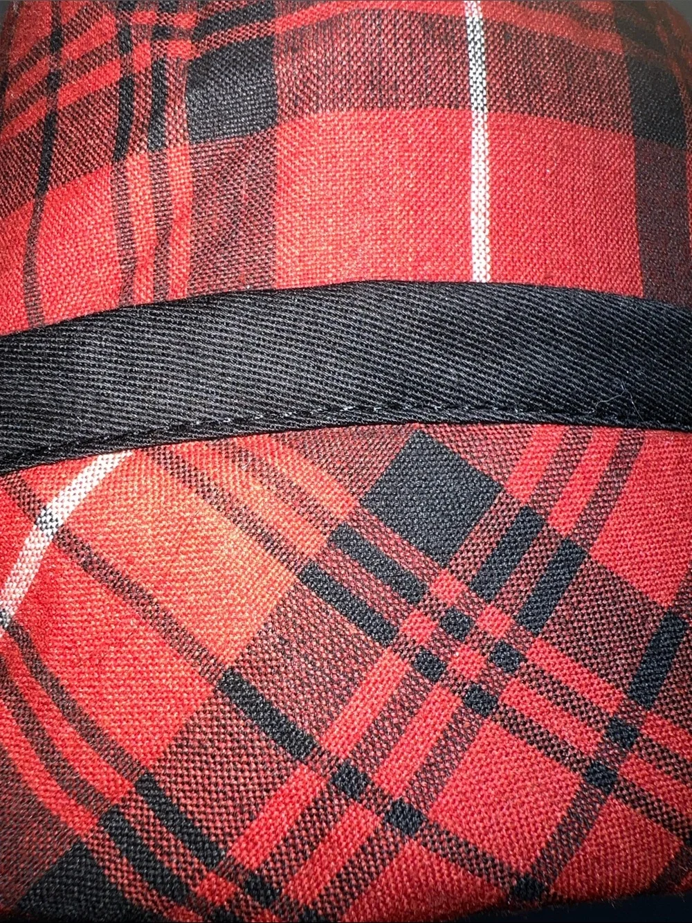 Kids Red Plaid Bucket Hat with Black Trim - Accessories